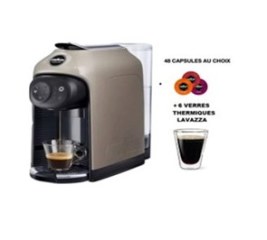 LAVAZZA IDOLA GREIGE + 48 capsules + 6 verres thermiques