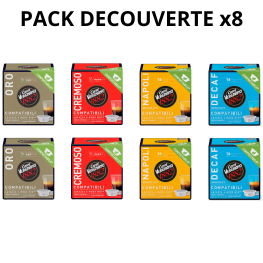 128 Capsules compostables compatibles A Modo Mio Lavazza PACK DECOUVERTE VERGNANO