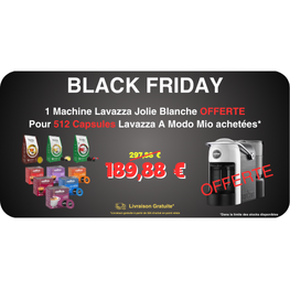 Black Friday 512 Capsules A Modo Mio Achetées = 1 Machine Jolie Blanche Offerte