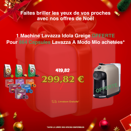 Offre Noël 864 Capsules A Modo Mio Achetées = 1 Machine Idola Greige Offerte