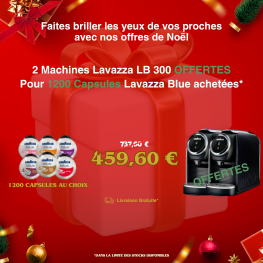 Offre Noël 1200 Cafés au choix = 2 Machines LB300 Offertes