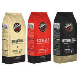 Pack Café Grain Vergnano 3kg : Antica Bottega x1 kg + Espresso x 1kg + GranAroma x 1kg