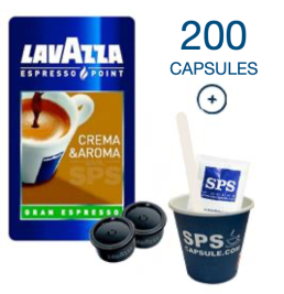 200 cafés EP+ accessoires (soit 200 petits gobelets + 200 sucres + 200 spatules )