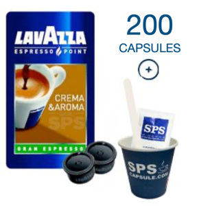 200 cafés EP+ accessoires (soit 200 petits gobelets + 200 sucres + 200 spatules )