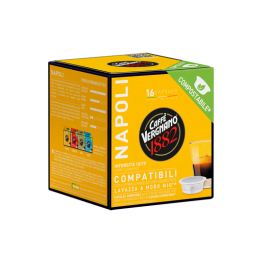 16 Capsules compostables compatibles A Modo Mio Lavazza Napoli - CAFFE VERGNANO